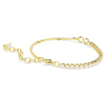 Matrix bracelet Round cut, White, 18K gold plated